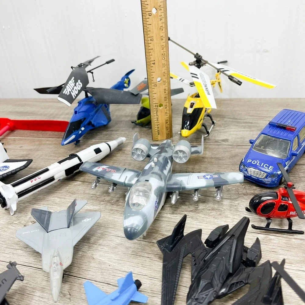 Toy Aircraft Lot Air Hogs NASA Space Shuttle USAF Jets Helicopters Police Van
